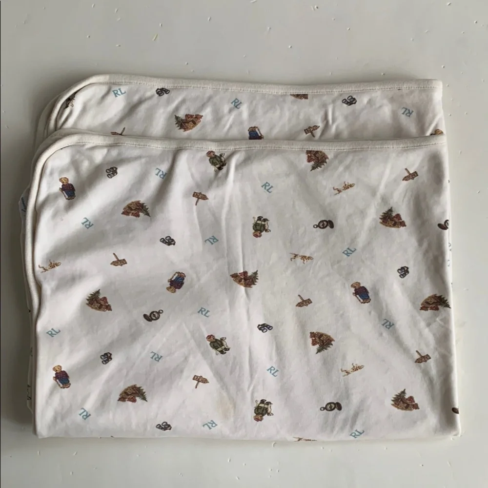 Ralph Lauren Classic Bear Baby Cream Blanket